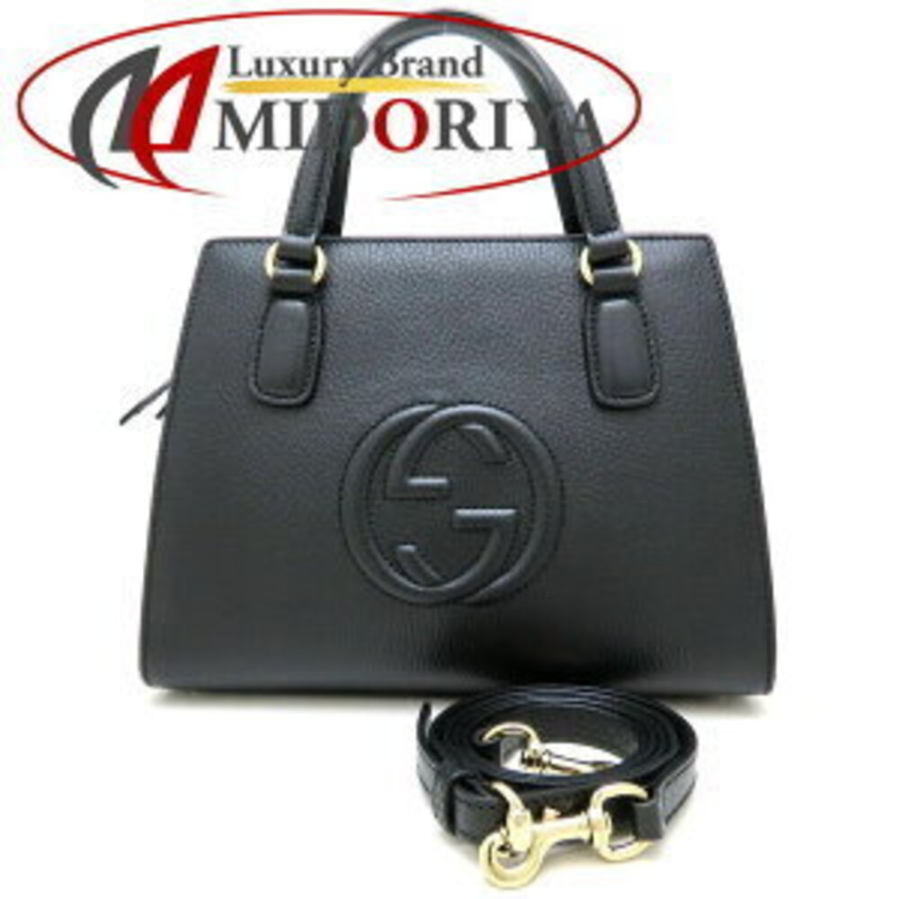 GUCCI Handbag Soho Leather Black